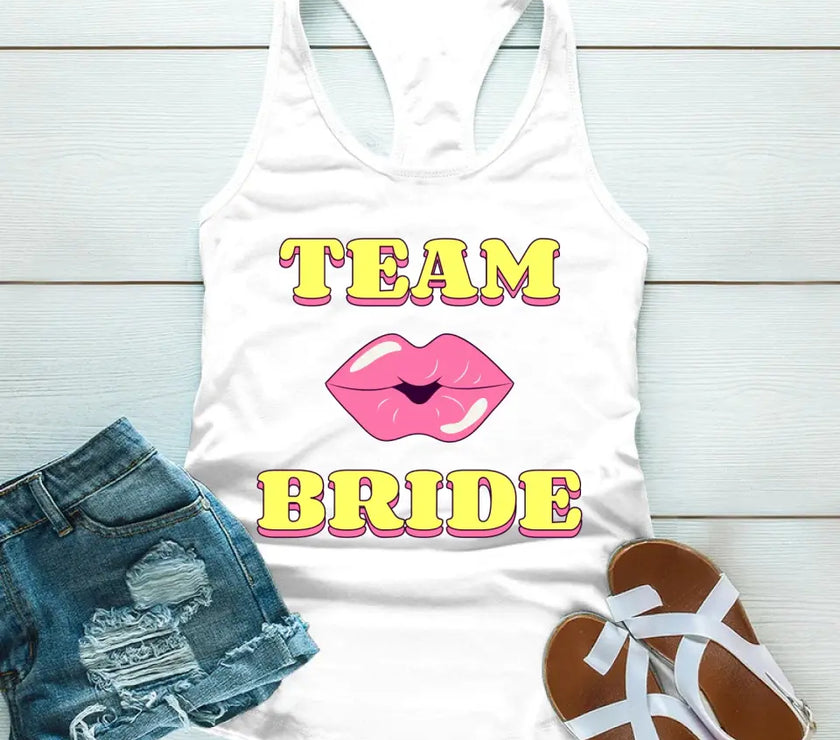 🍾 Team Bride & The Bride 💍 Bachelorette Party Matching Tank Tops