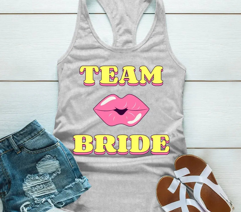 🍾 Team Bride & The Bride 💍 Bachelorette Party Matching Tank Tops