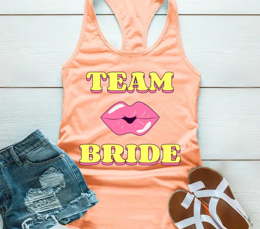 🍾 Team Bride & The Bride 💍 Bachelorette Party Matching Tank Tops