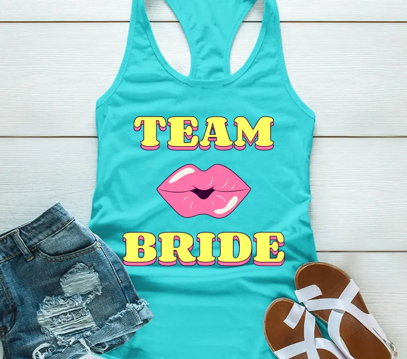 🍾 Team Bride & The Bride 💍 Bachelorette Party Matching Tank Tops