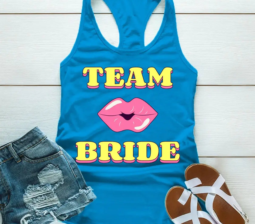 🍾 Team Bride & The Bride 💍 Bachelorette Party Matching Tank Tops