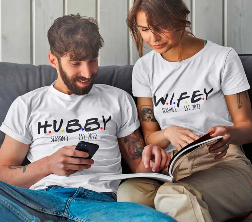 Wifey and Hubby Serie Friends Seasons Est T-shirt