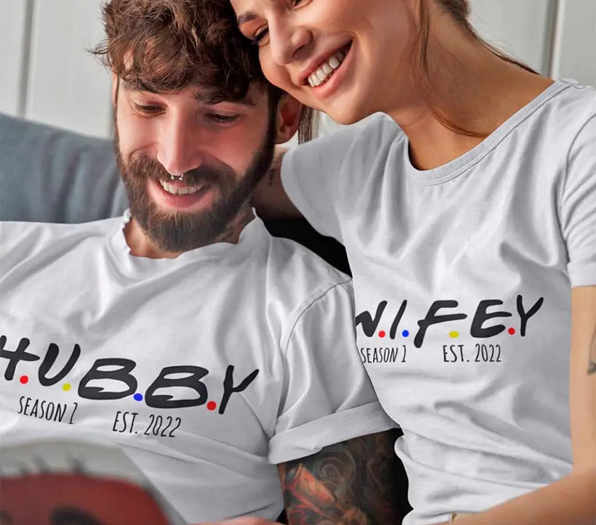 Wifey and Hubby Serie Friends Seasons Est T-shirt