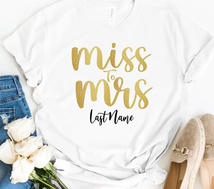 Miss to Mrs Last Name Personalized Top