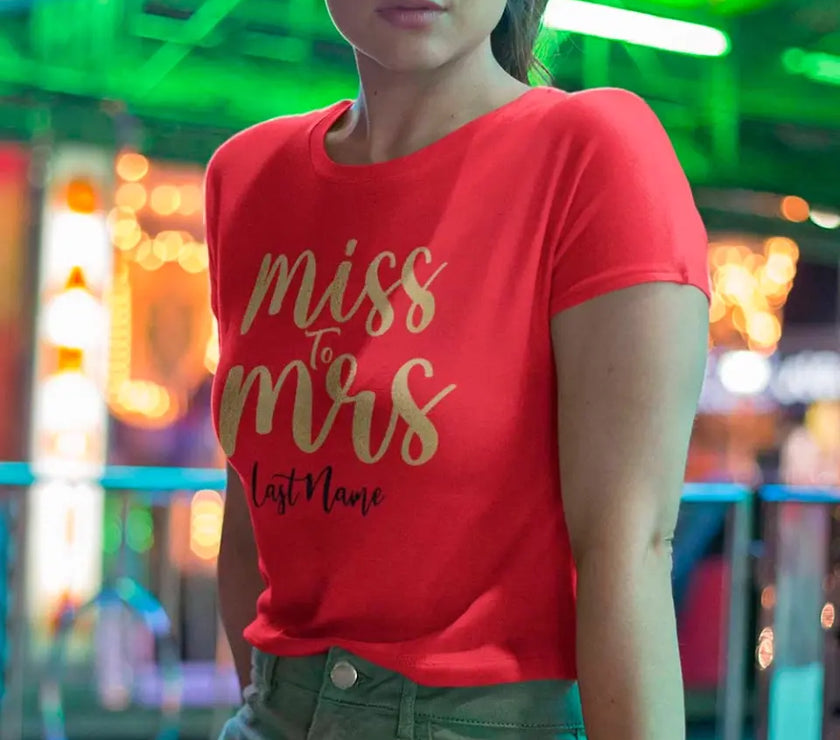 Miss to Mrs Last Name Personalized Top