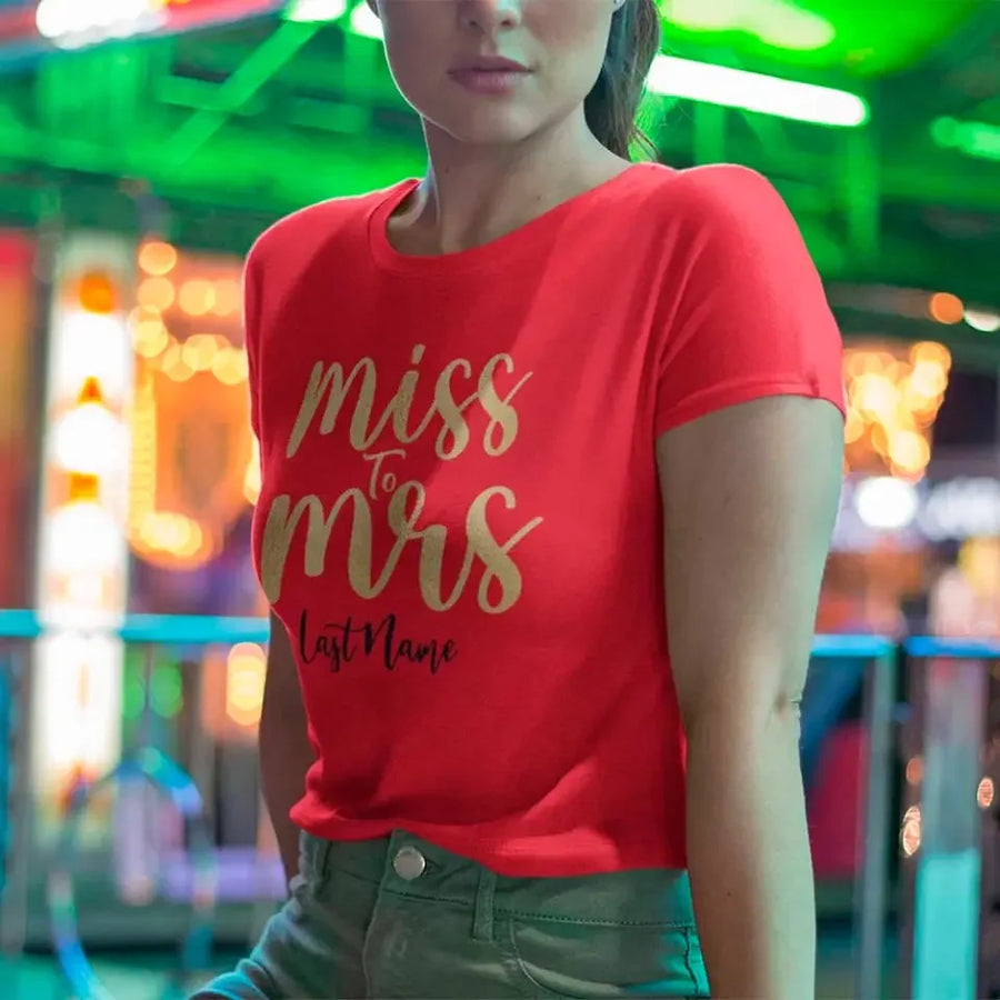 Miss to Mrs Last Name Personalized Top