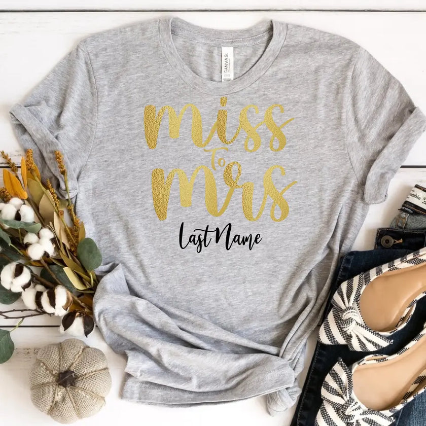 Miss to Mrs Last Name Personalized Top