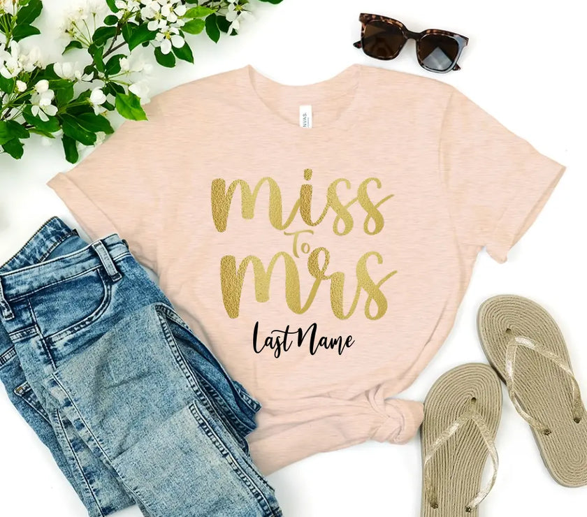 Miss to Mrs Last Name Personalized Top