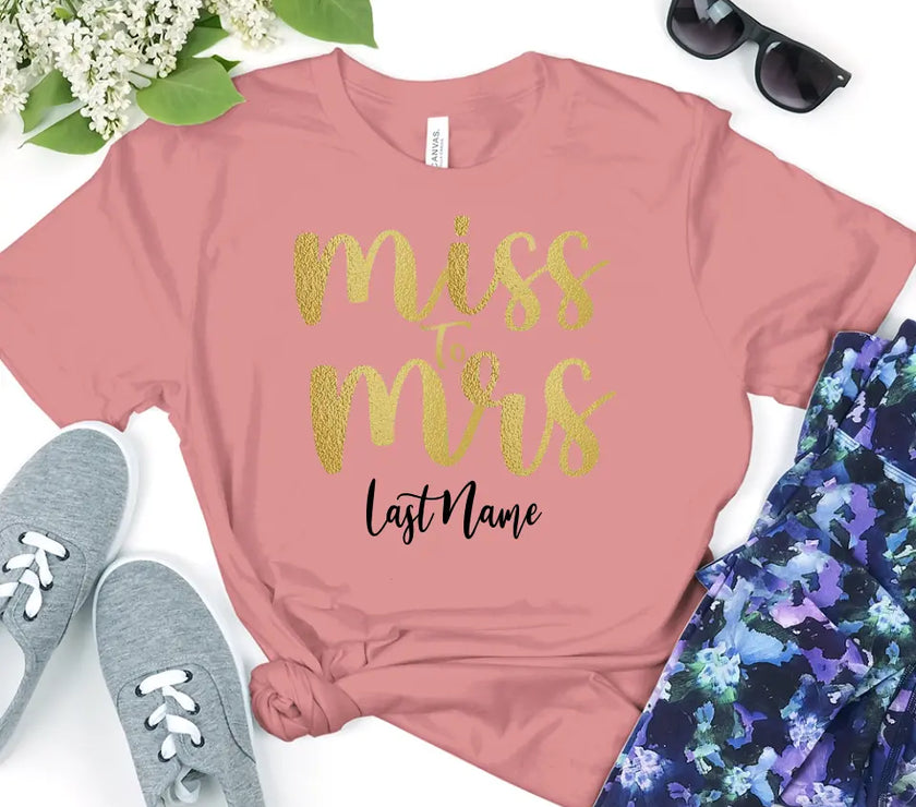 Miss to Mrs Last Name Personalized Top