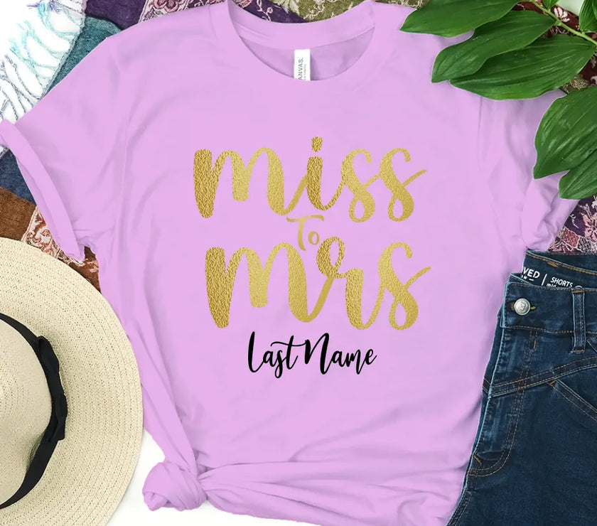 Miss to Mrs Last Name Personalized Top