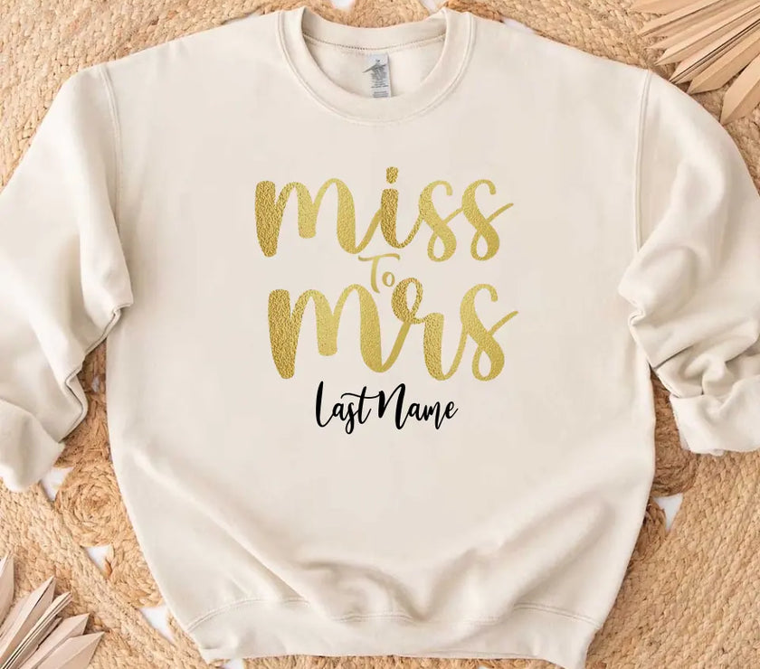 Miss to Mrs Last Name Personalized Top