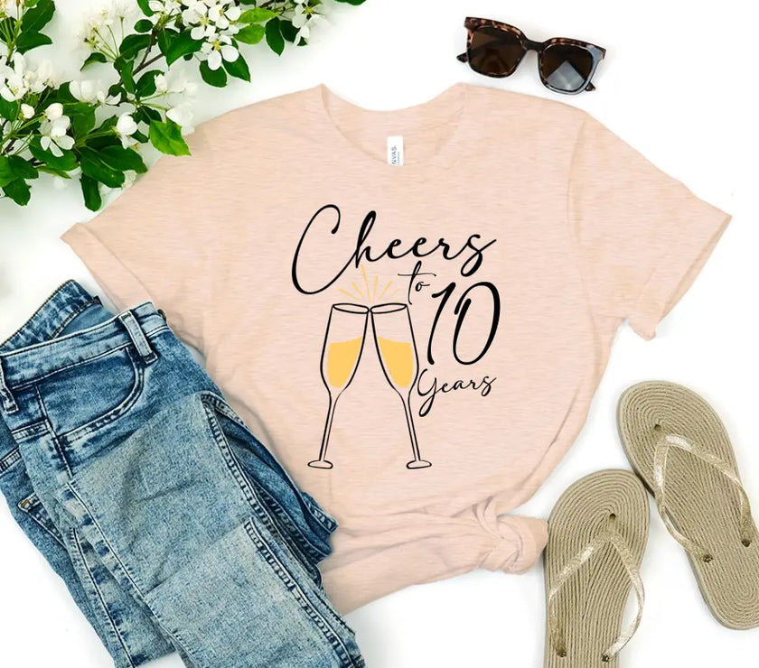 Cheers To Anniversary Personalized Years Top