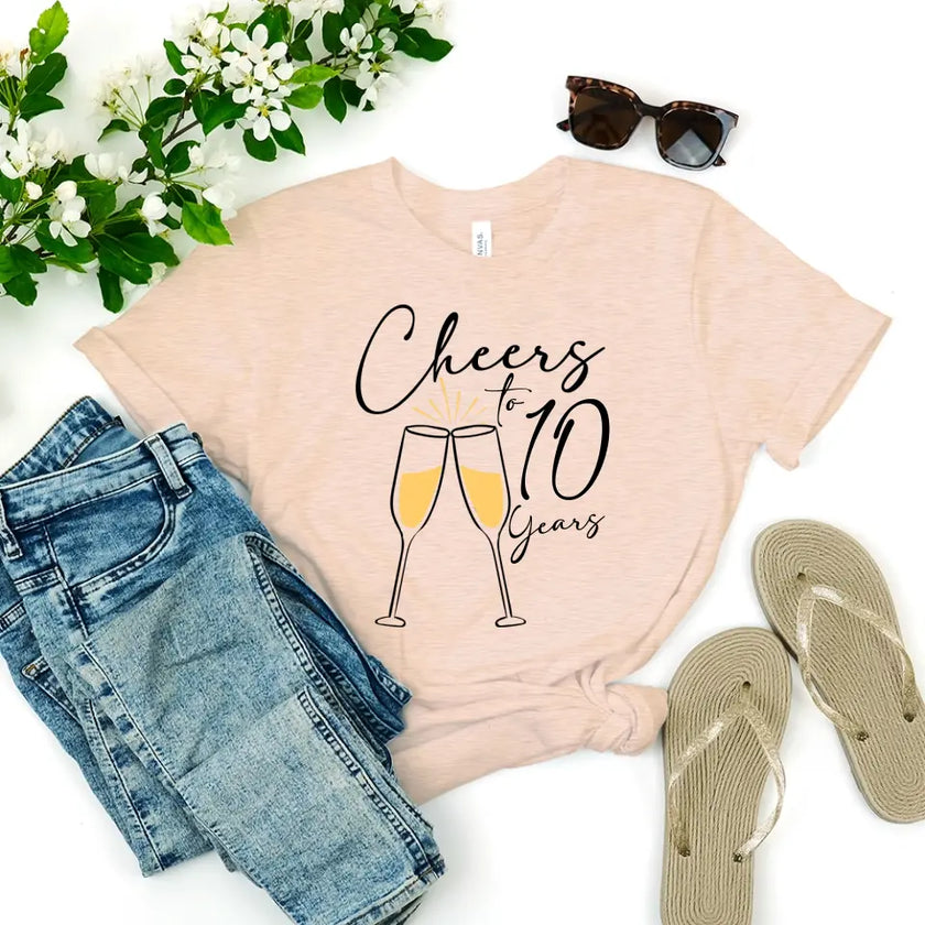 Cheers To Anniversary Personalized Years Top