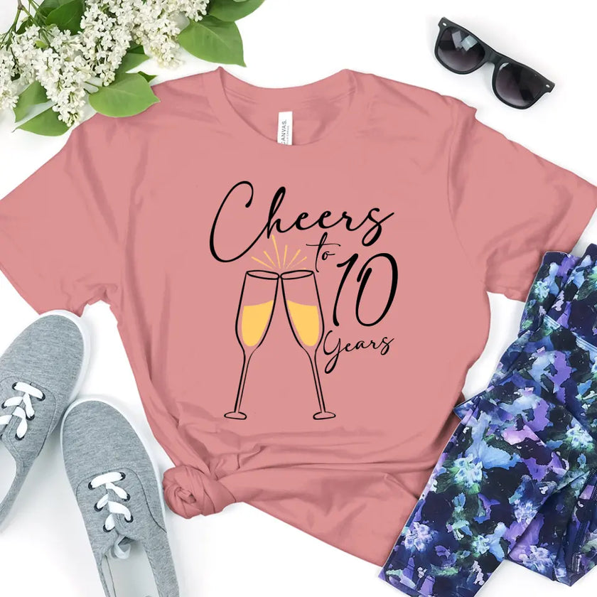 Cheers To Anniversary Personalized Years Top