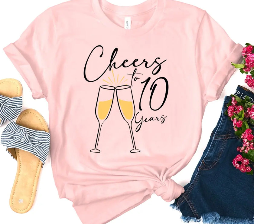 Cheers To Anniversary Personalized Years Top