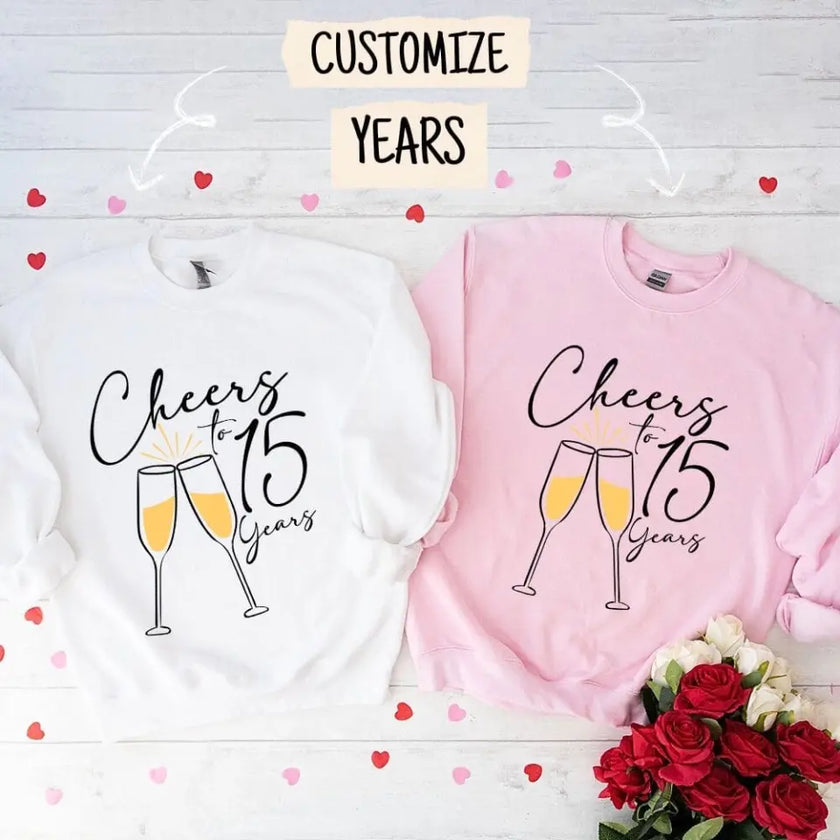 Cheers To Anniversary Personalized Years Top