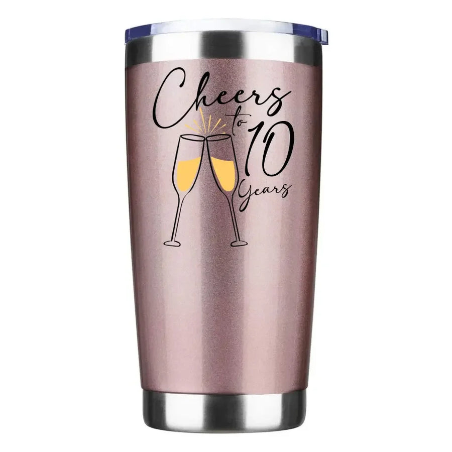 Vaso personalizado "Saludos por el aniversario"