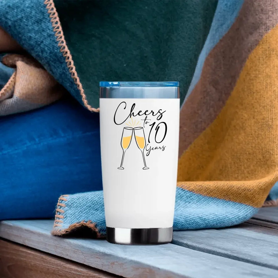 Vaso personalizado "Saludos por el aniversario"