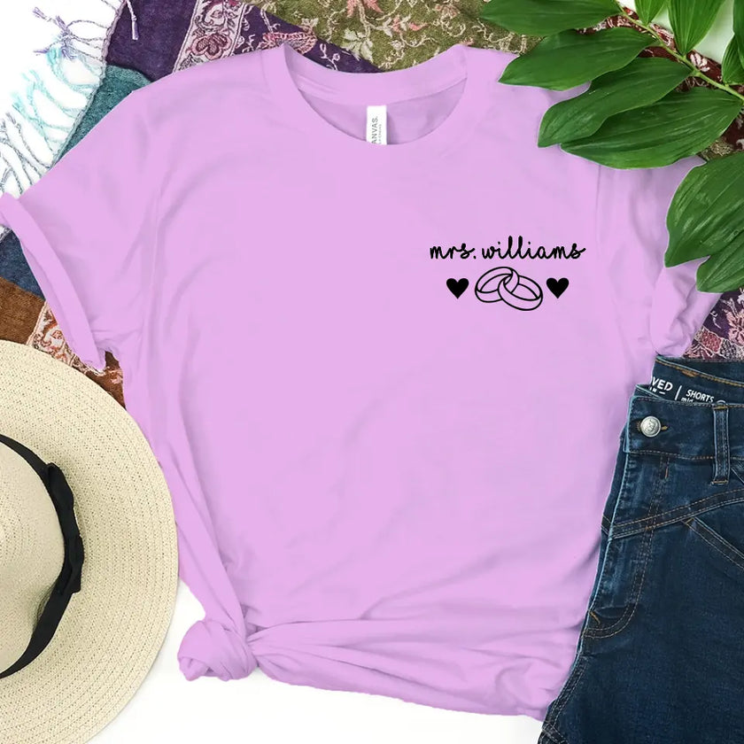 Mrs Personalized With Ring Tee