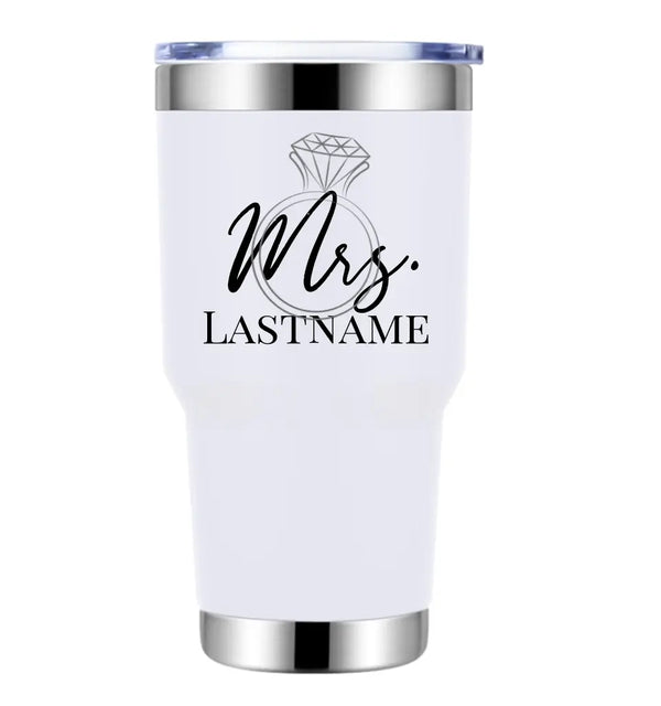 Mrs With Ring Personalized Tumbler