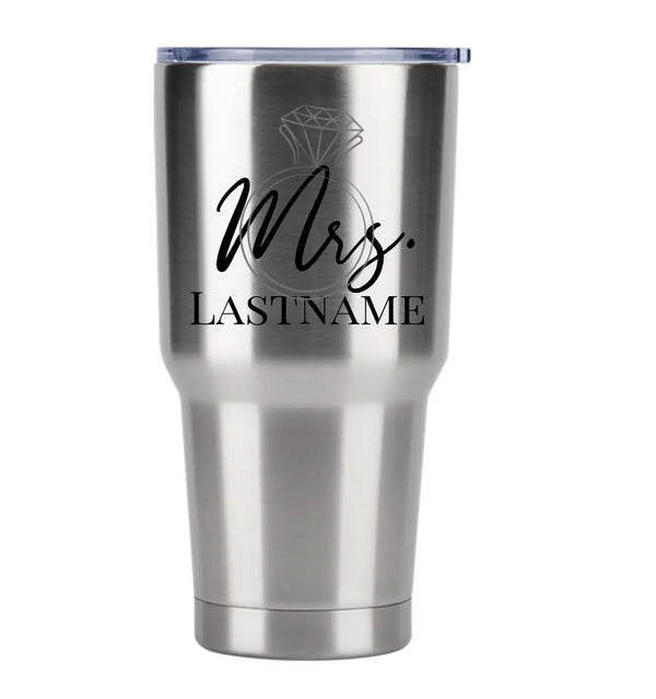 Mrs With Ring Personalized Tumbler