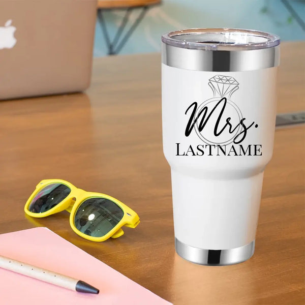 Mrs With Ring Personalized Tumbler