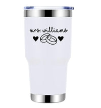 Mrs Personalized With Rings Tumbler