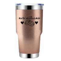 Mrs Personalized With Rings Tumbler