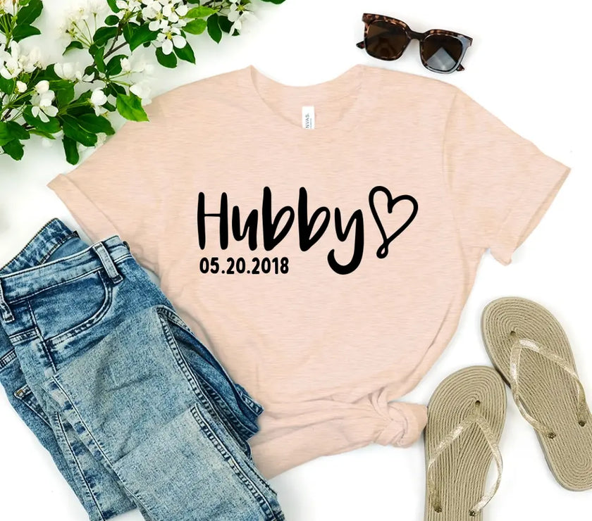 Hubby & Wifey Personalized Wedding Date Top