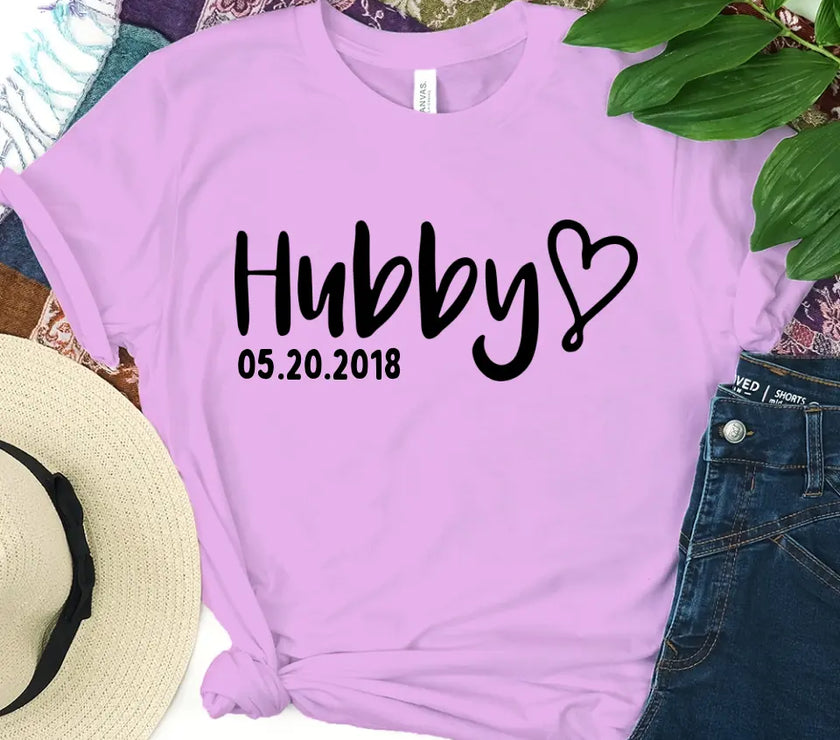 Hubby & Wifey Personalized Wedding Date Top