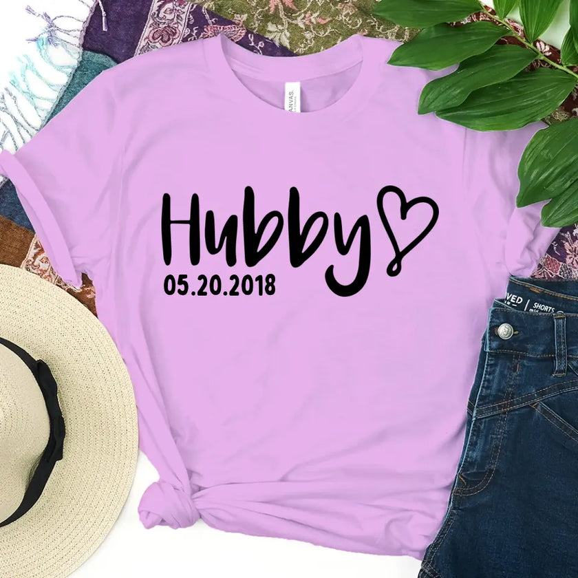 Hubby & Wifey Personalized Wedding Date Top