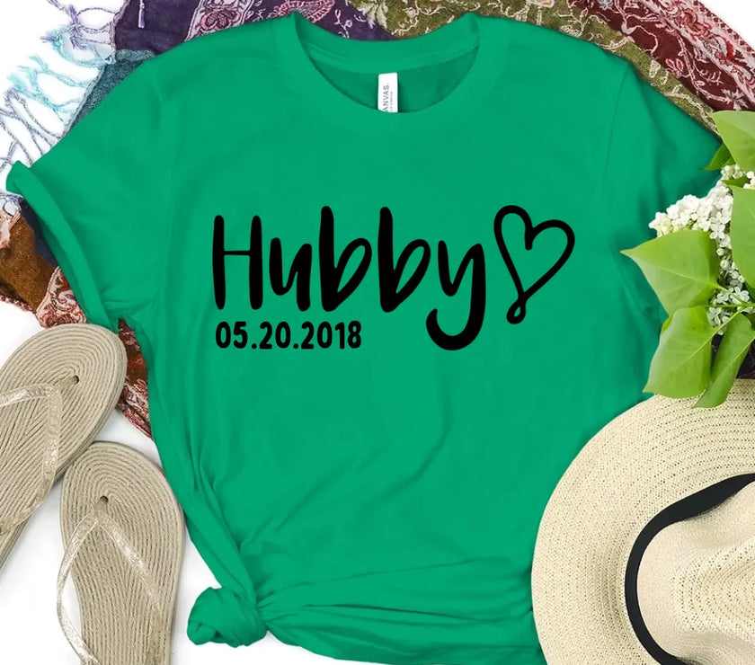 Hubby & Wifey Personalized Wedding Date Top