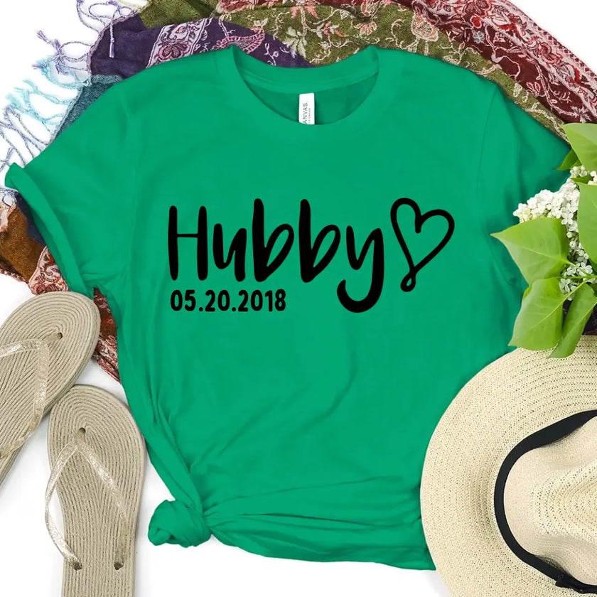 Hubby & Wifey Personalized Wedding Date Top