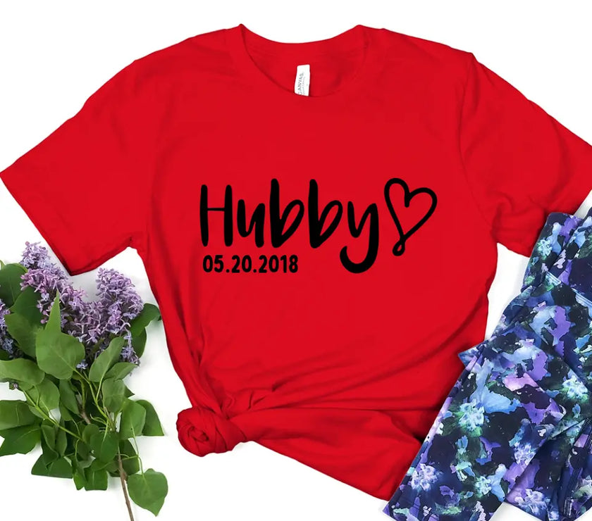 Hubby & Wifey Personalized Wedding Date Top