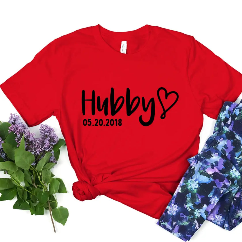 Hubby & Wifey Personalized Wedding Date Top