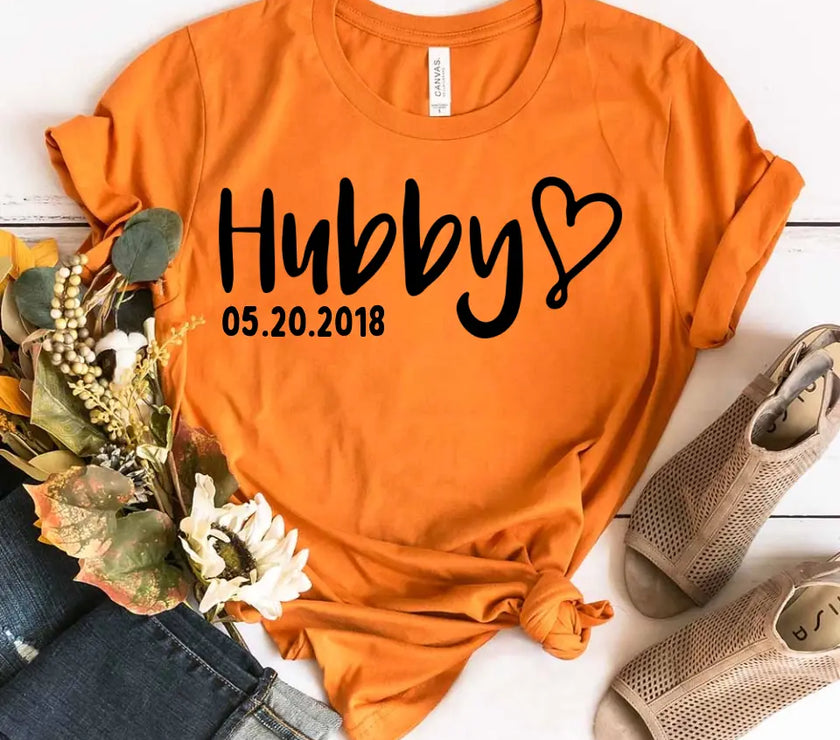 Hubby & Wifey Personalized Wedding Date Top