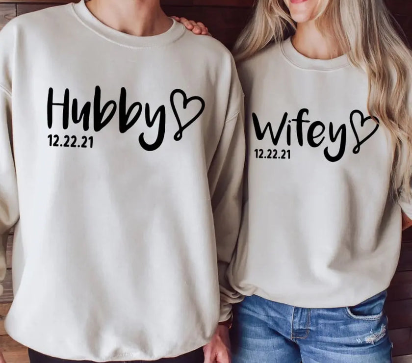 Hubby & Wifey Personalized Wedding Date Top