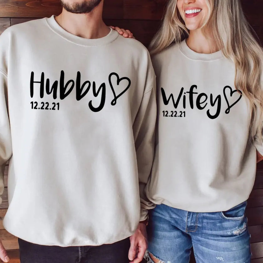 Hubby & Wifey Personalized Wedding Date Top