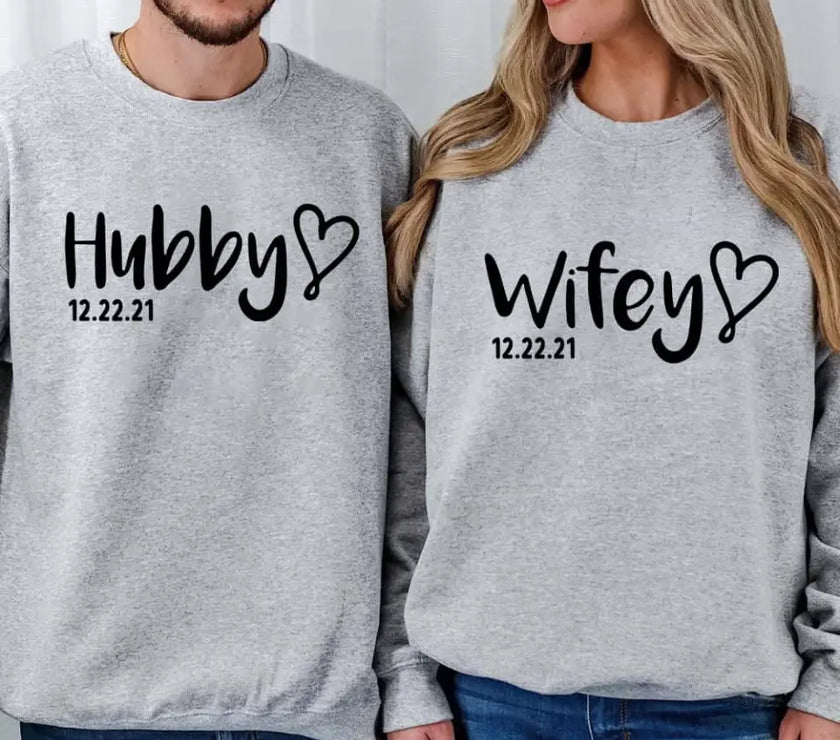 Hubby & Wifey Personalized Wedding Date Top