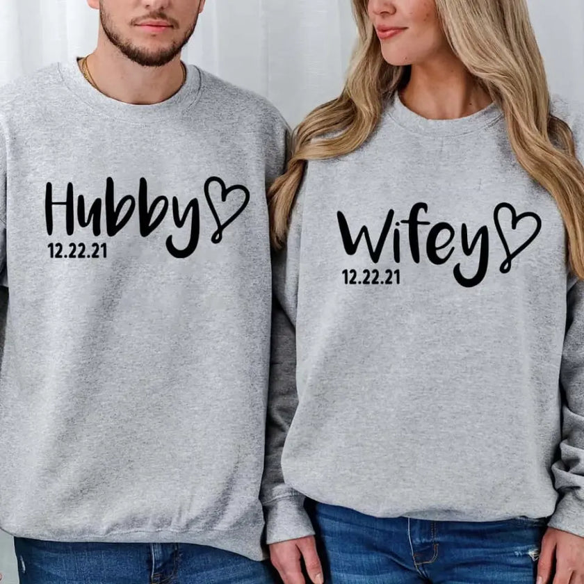 Hubby & Wifey Personalized Wedding Date Top