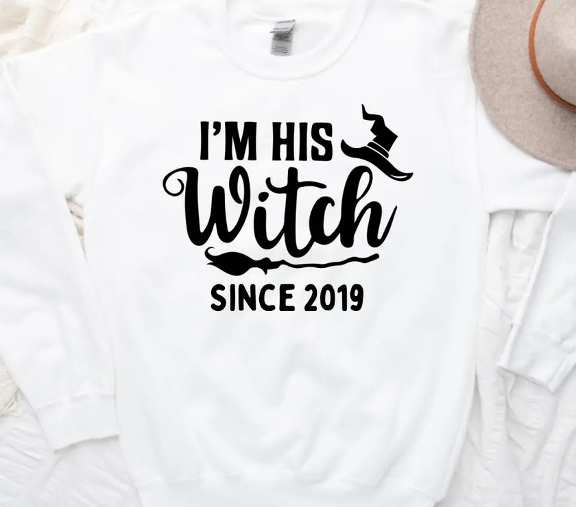 His Witch Her Boo Halloween Couples Tee