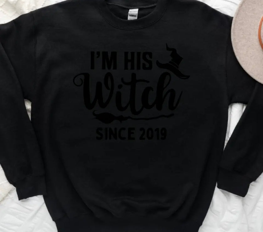 His Witch Her Boo Halloween Couples Tee