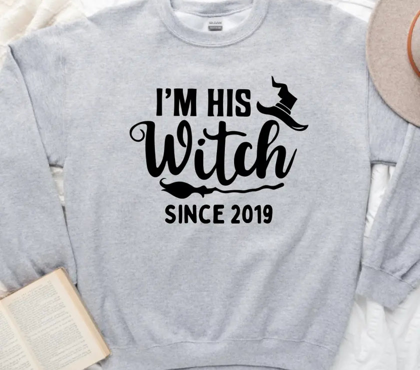 His Witch Her Boo Halloween Couples Tee