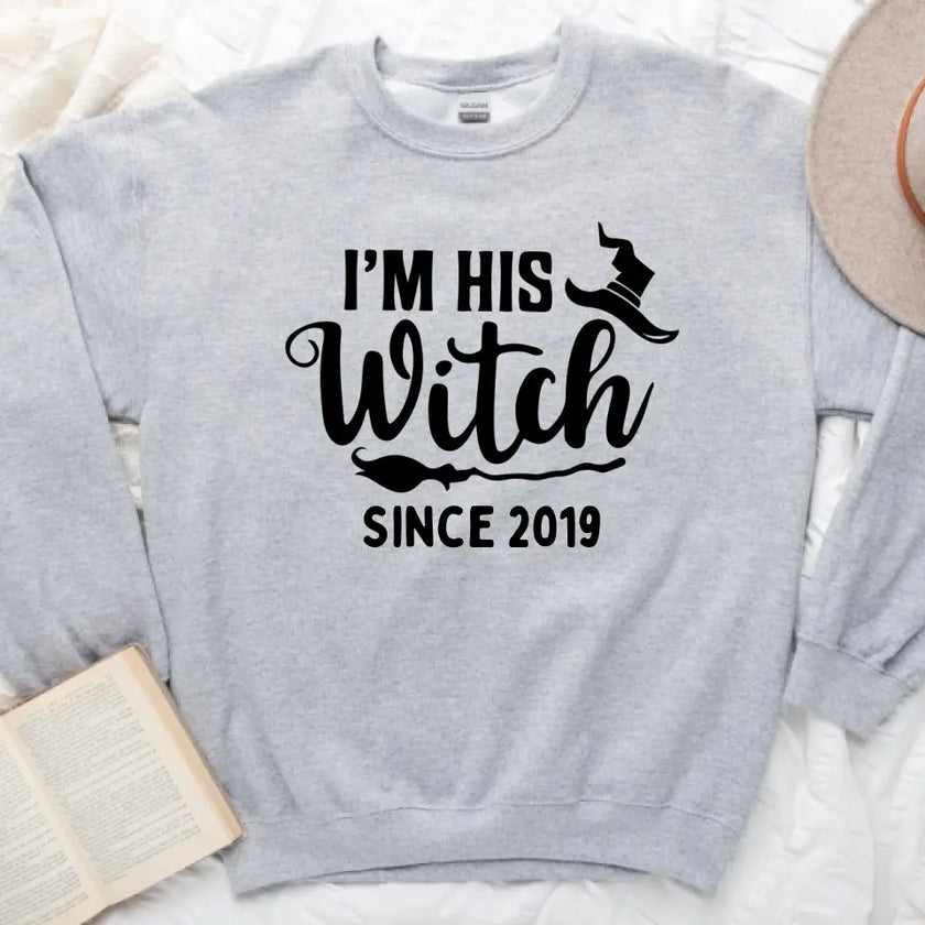 His Witch Her Boo Halloween Couples Tee