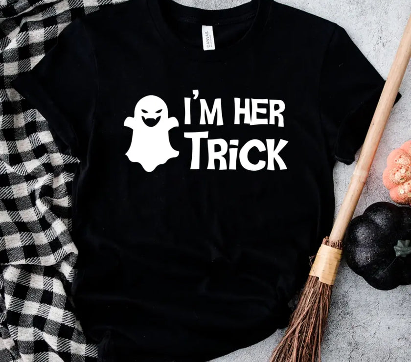 His Trick and Her Treat Couples Halloween Tees