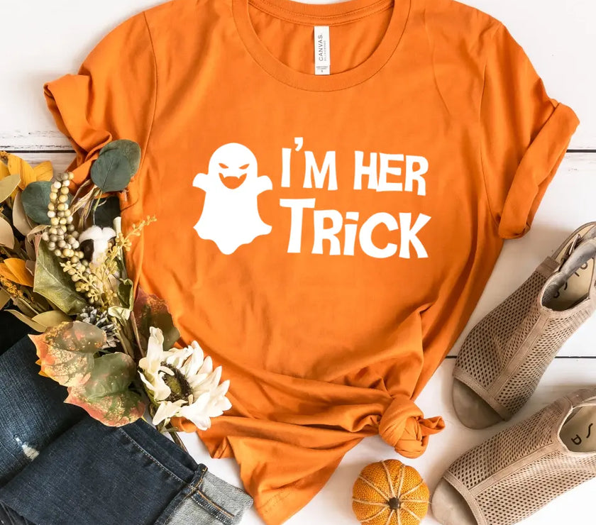 His Trick and Her Treat Couples Halloween Tees