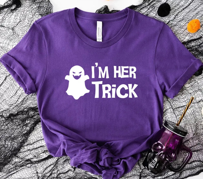 His Trick and Her Treat Couples Halloween Tees