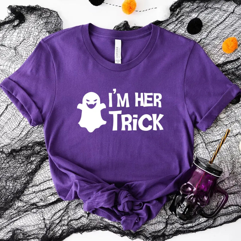 His Trick and Her Treat Couples Halloween Tees