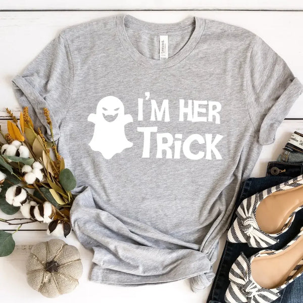 Camisetas de Halloween para parejas: "Él pide dulces" y "ella pide dulces"