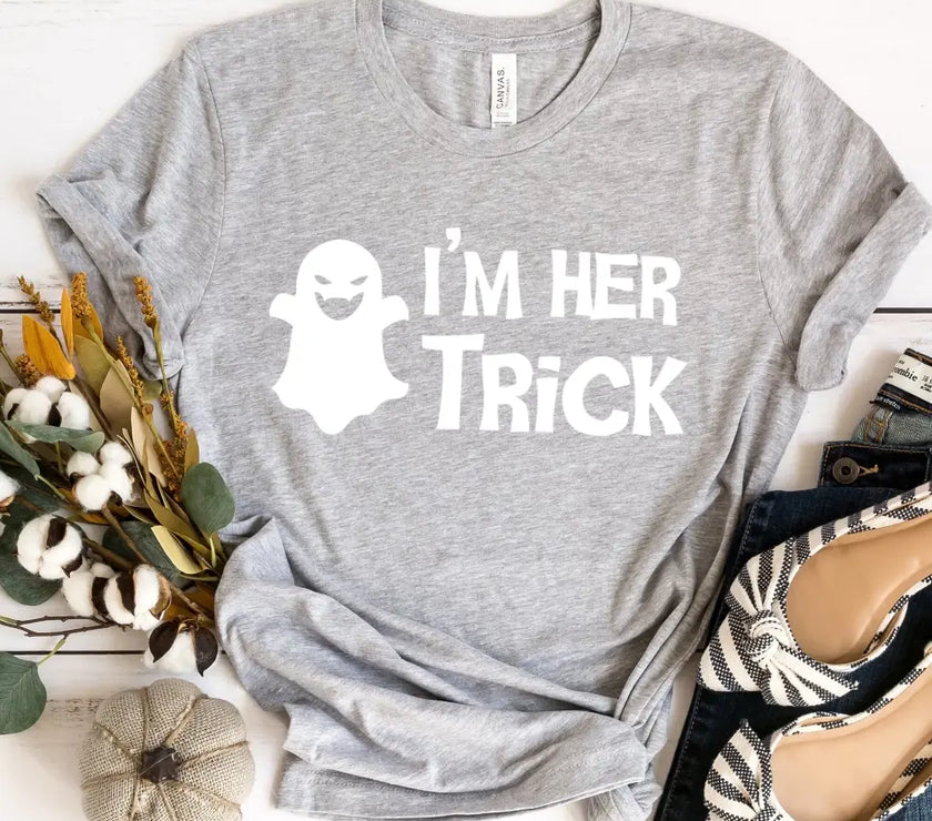 His Trick and Her Treat Couples Halloween Tees